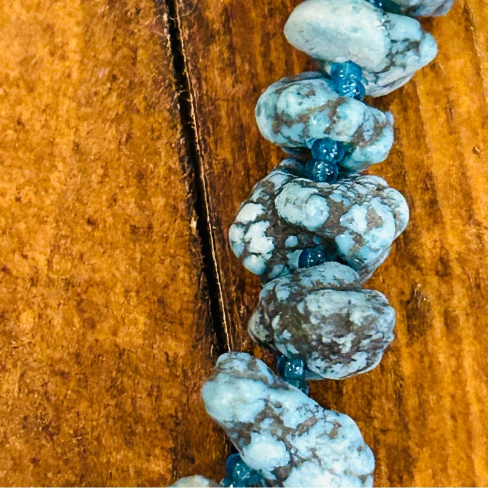 Genuine Turquoise Nugget Necklace EUC - Picture 8 of 11